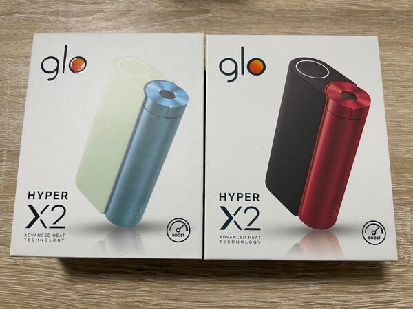 2個セット 新品 glo hyper X2 グローハイパーエックスツー ミントブルー レッド デバイス 本体