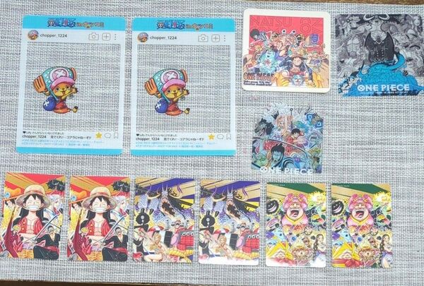新品未使用【ONEPIECE】抱きつきチョッパー&ダブルステッカー★まとめて11点★ジャンプナツコミ★非売品※同梱割引は質問より