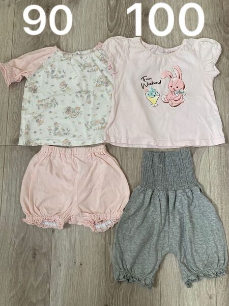 半袖 パジャマ 上下セット まとめ売り キッズ ベビー ピンク 女の子