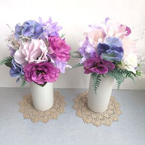 b-2 仏花*お供え花(1対二束) パープル系トルコキキョウ