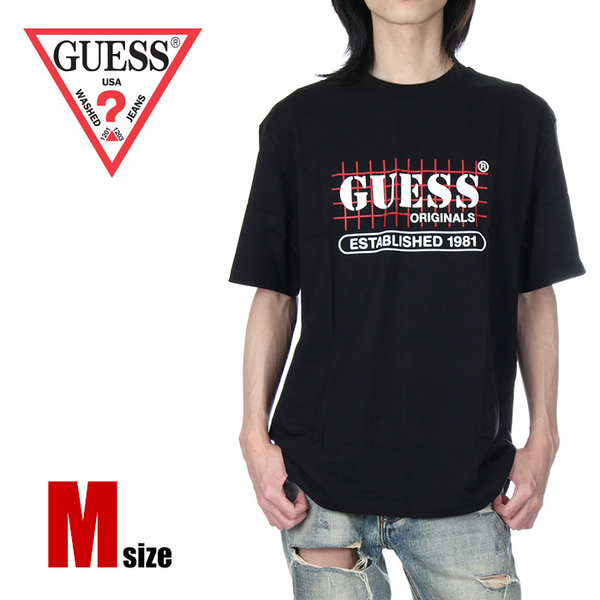 【新品】【黒:Mサイズ】GUESS Tシャツ メンズ レディース 半袖 GO SS T-shirt ゲス オリジナル ロゴ ストリート ブランド M1GI32R9XF5