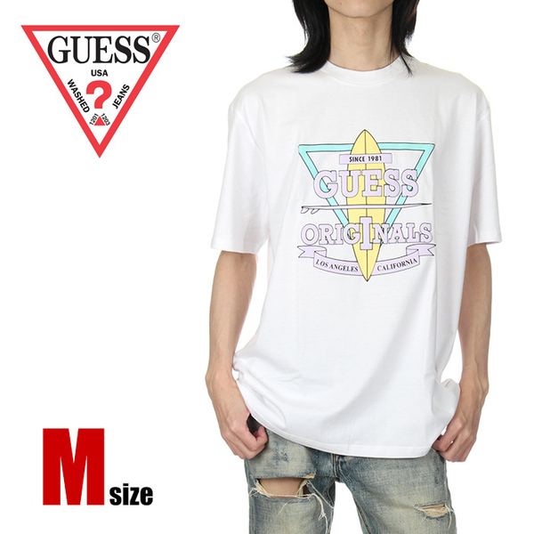 【新品】【白:Mサイズ】GUESS Tシャツ メンズ レディース 半袖 GO SS Ryder Logo T-shirt ゲス ロゴ ストリート ブランド YI09R9XF6