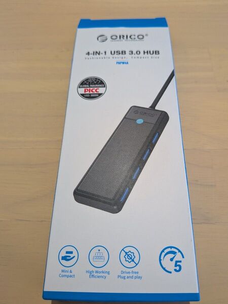 新品☆ORICO USB 3.0 ハブ 4ポート Type-C ブルー