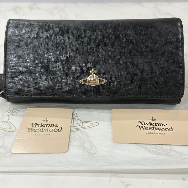 新品同様! ヴィヴィアンウエストウッド Vivienne Westwood 財布 二つ折り 長財布 オーブ