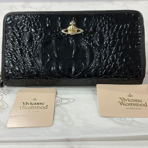 新品同様! ヴィヴィアンウエストウッド Vivienne Westwood 財布 長財布 オーブ ラウンドファスナー