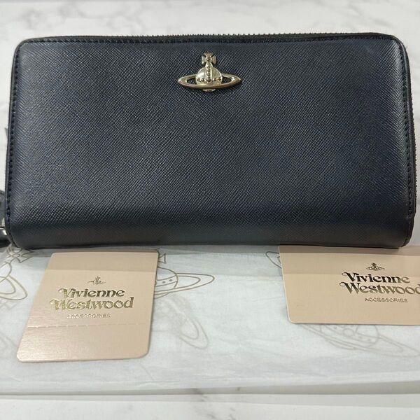新品同様! ヴィヴィアンウエストウッド Vivienne Westwood 財布 長財布 オーブ ラウンドファスナー