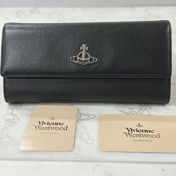 新品同様! ヴィヴィアンウエストウッド Vivienne Westwood 財布 二つ折り 長財布 オーブ