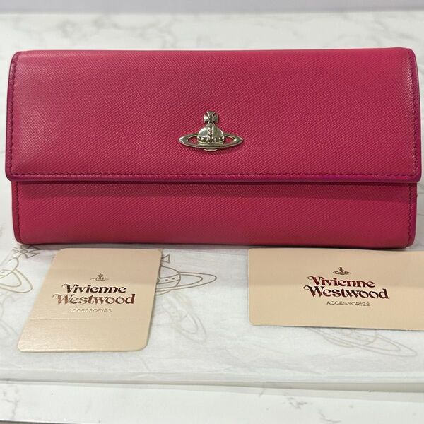 新品同様! ヴィヴィアンウエストウッド Vivienne Westwood 財布 二つ折り 長財布 オーブ