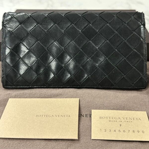 超良品! 現行 ボッテガヴェネタ BOTTEGA VENETA 財布 二つ折り 長財布 イントレチャート