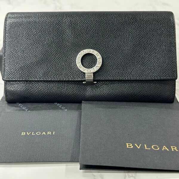 超良品! ブルガリ BVLGARI 財布 二つ折り 長財布 ロゴクリップ ビーゼロワン