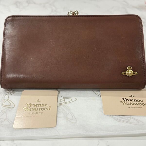 新品同様! ヴィヴィアンウエストウッド Vivienne Westwood 財布 長財布 がま口 オーブ