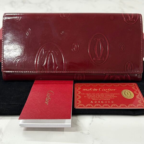 新品同様! カルティエ Cartier 財布 二つ折り 長財布 ハッピーバースデー