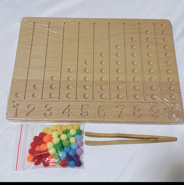 知育玩具 木製 おもちゃ カラフル パズル 積み木 プレゼント 数字認識おもちゃ 箸トレーニング 木のおもちゃ モンテッソーリ
