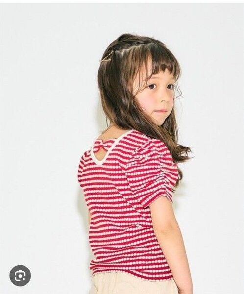アプレレクール バックリボン クロスTシャツ 半袖 100cm 赤 女の子