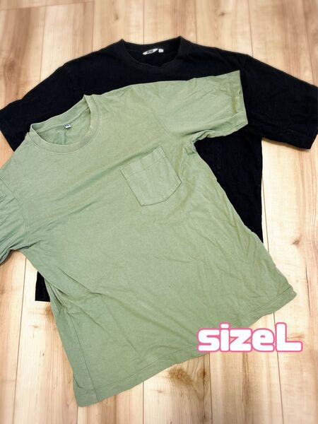 ユニクロ クルーネックTシャツ Lサイズ 2枚セット