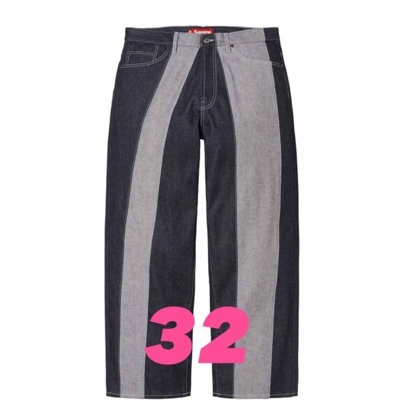 Supreme Paneled Stripe Baggy Jean "Rigid Indigo"