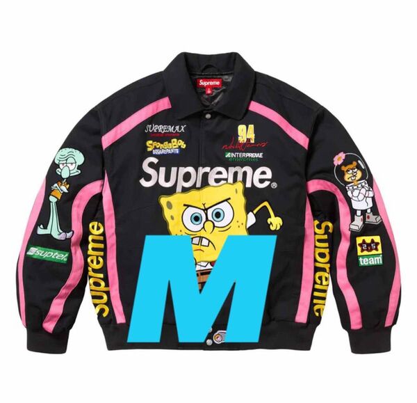 Supreme x SpongeBob SquarePants Jeff Hamilton Racing Jacket Black