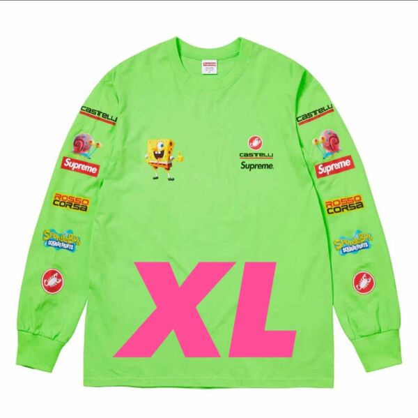 Supreme x SpongeBob Castelli Racing L/S Tee "Lime"