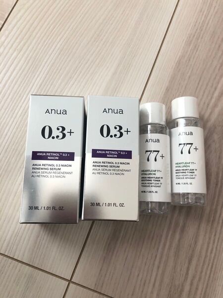 新品未使用!アヌア Anua ナノレチノール0.3 ナイアシンリニューイングセラム 美容液 2本+化粧水2本