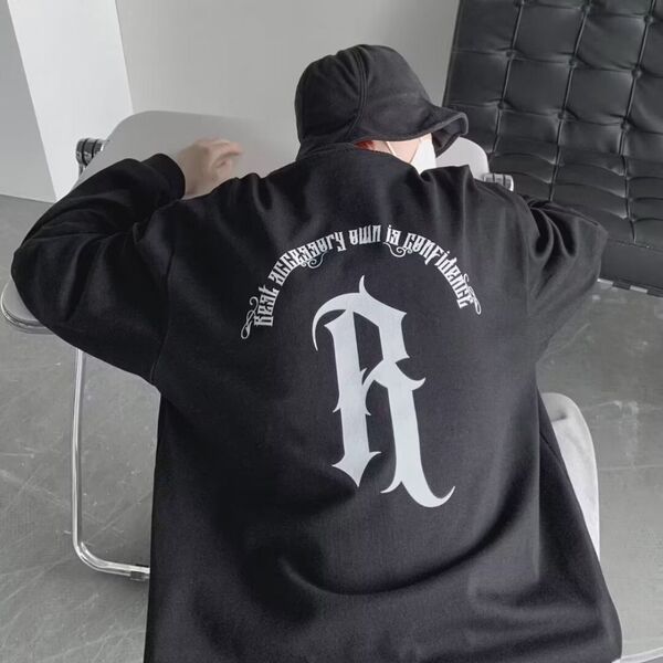 【数量限定】メンズ Tシャツ 黒 2XL バックプリント オーバーサイズ B系