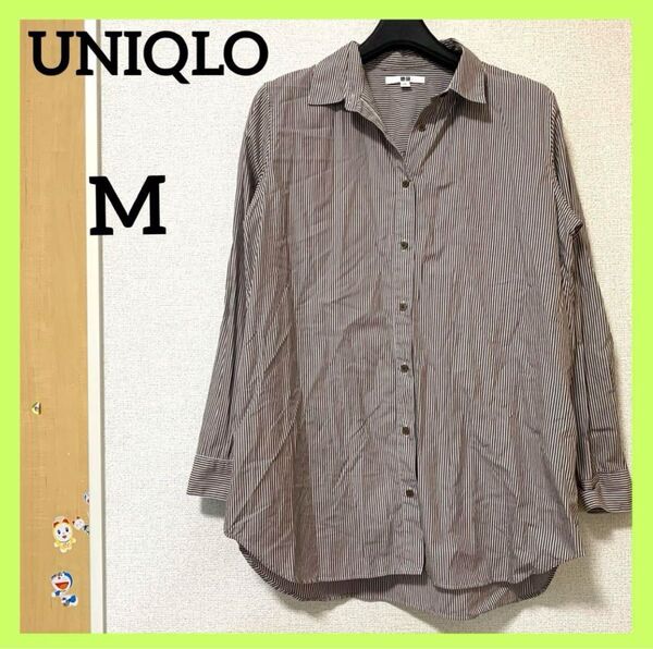 UNIQLO ユニクロ 長袖ブラウス 長袖シャツ ストライプ カッター M