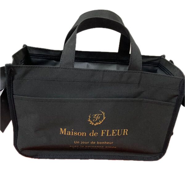 Maison de FLEUR トートバッグ 黒 ブラック