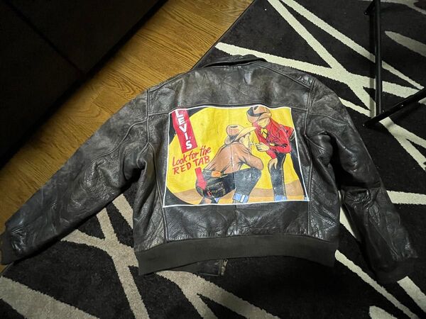 希少 リーバイス 革ジャン(レザージャケット) ペイント