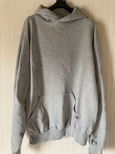 90s ラッセル パーカー グレー スウェット ATHLETIC 無地グレー サイズXL ビンテージ プルオーバー