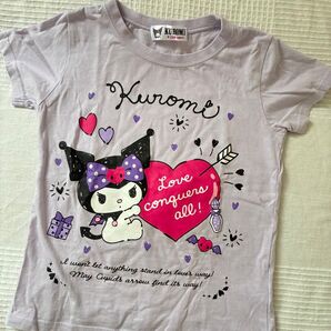 【美品】クロミ Tシャツ 120cm 紫 サンリオ ハート Kuromi 子ども