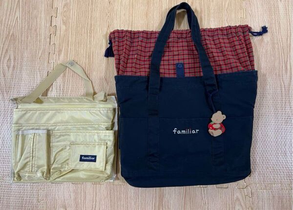 トートバッグ ネイビー ファミリア マザーズバッグ