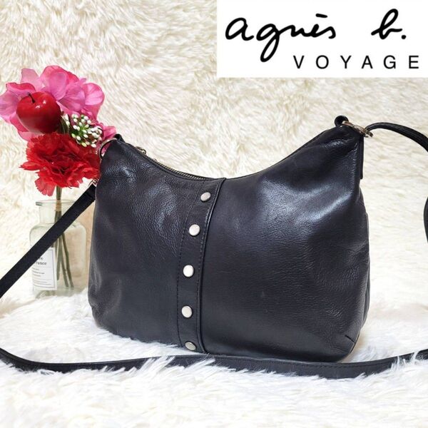 【極美品】アニエスベー ボヤージュ ショルダーバッグ 2way レザー