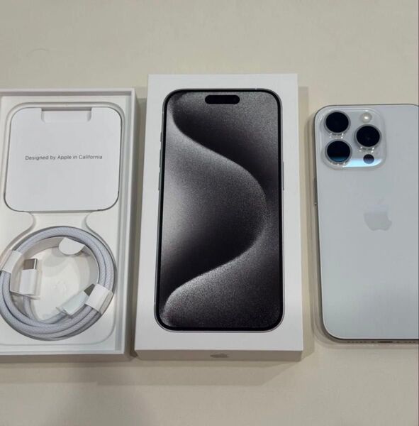 【美品】iPhone15pro 128GB ホワイトチタニウム