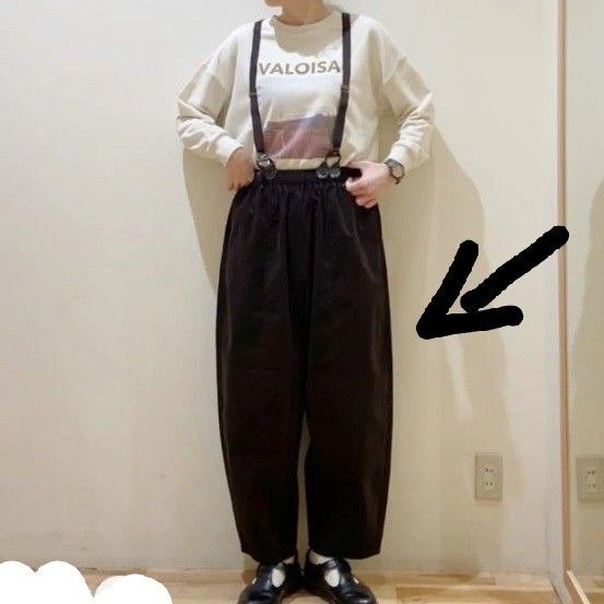 細コールサスペンダー付ワイドパンツ SM2 サマンサモスモス