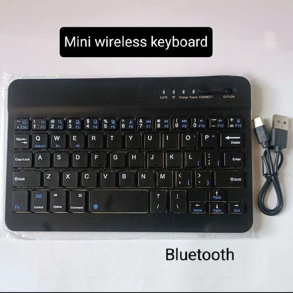【訳あり品】Bluetooth接続 Mini wireless keyboard Bluetoothキーボード USB充電式 黒