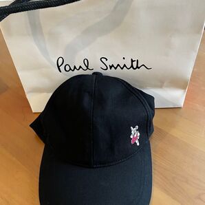 【Paul Smith】キャップ Bunny刺繍 コットンブラック ショッパー付