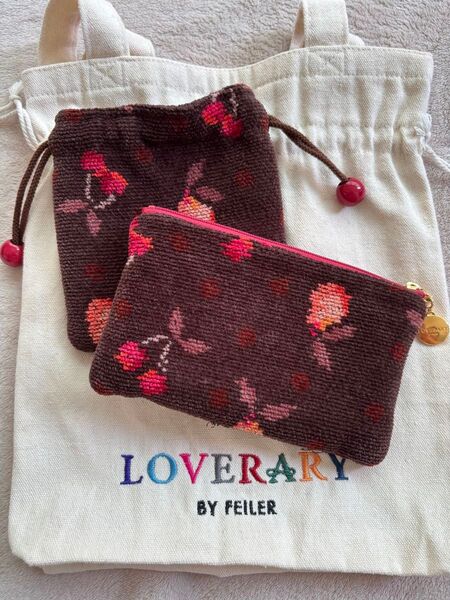 LOVERARY by FEILER レトロフルーツドット ポーチ 巾着 小物入れ
