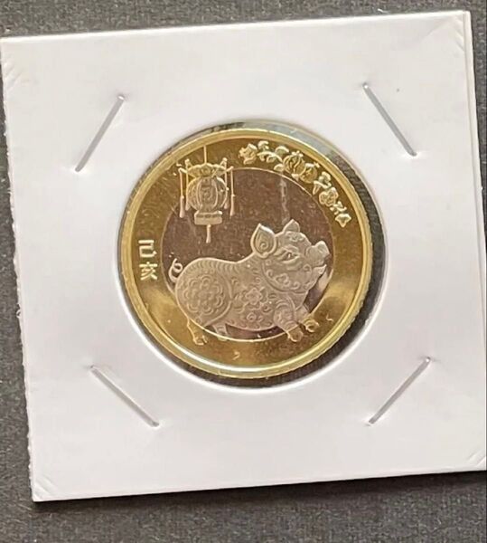 中国記念硬貨 2019年十二支 イノシシ 記念10元 未使用