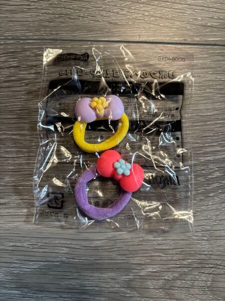 ヘアゴム 2個セット リボン ピンク パープル