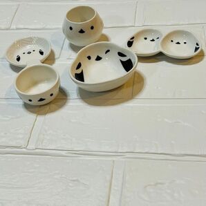 シマエナガ 皿 小皿 プレート 陶器 鳥 小鳥 ミニ まとめ売り 5点セット