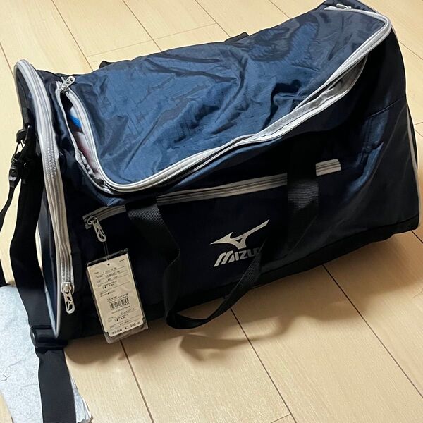 新品 MIZUNO ミズノ ボストンバッグ ネイビー ナイロン 40L 52×25×29