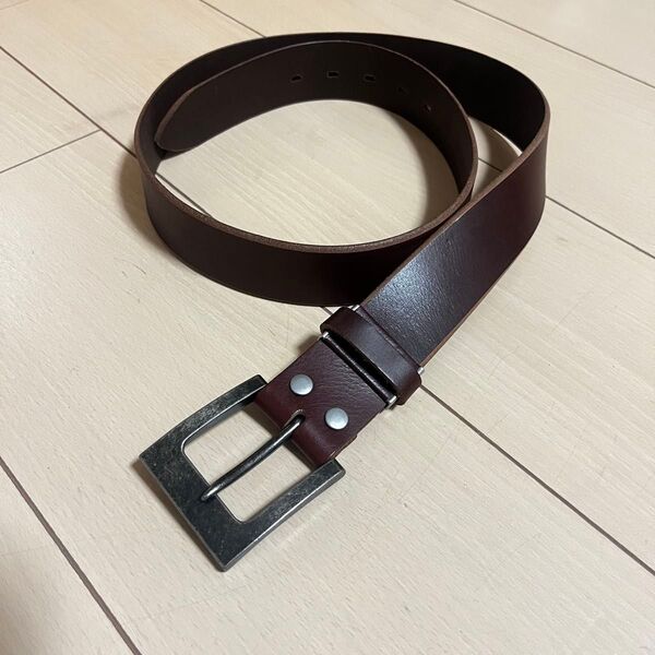 値下げ 新品 タグ無し 本革ベルト レザー ブラウン 全長110cm 幅3.8cm