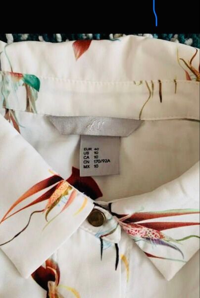 H&M レディース ボタニカル柄 長袖 ブラウス