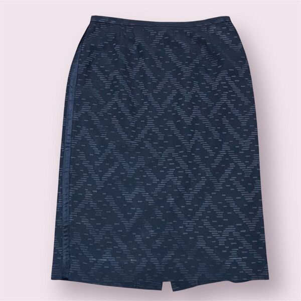 LANVIN COLLECTION ランバンコレクション タイトスカート 黒 M ボトムス スカート 膝丈 総柄 日本製 ライン