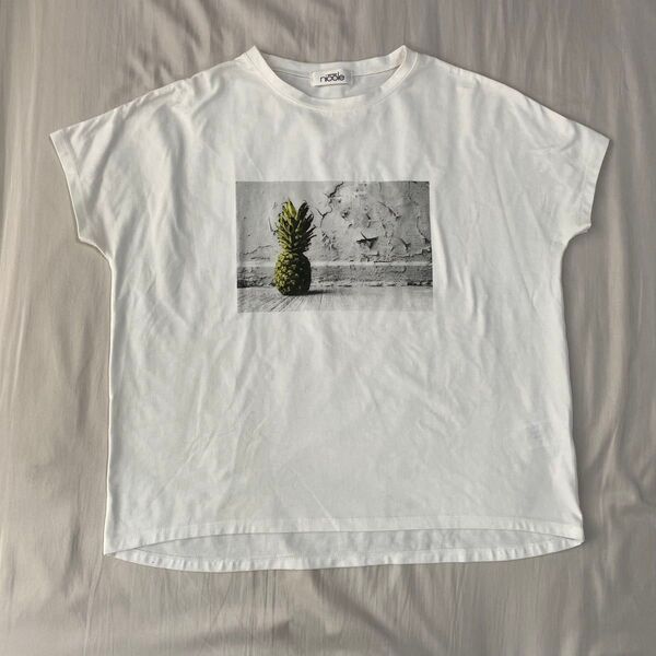 ニコル グラフィックTシャツ プリントTシャツ シンプル ホワイト 白 半袖 Tシャツ フォトプリントデザインTシャツ 日本製
