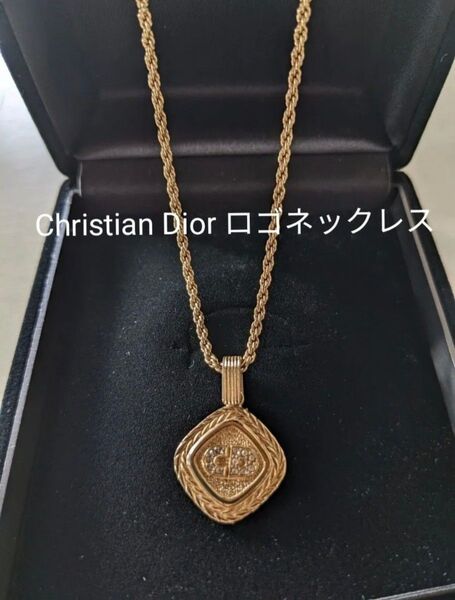 Christian Dior CDロゴネックレス ゴールド ラインストーン90s アンティーク