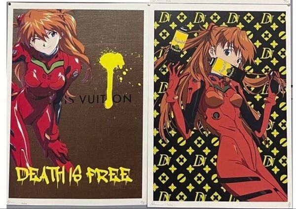 DEATH NYC print アート ポスター 2枚セット アスカ エヴァ
