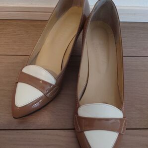 Diana パンプス バイカラー 23.5cm ベージュホワイト