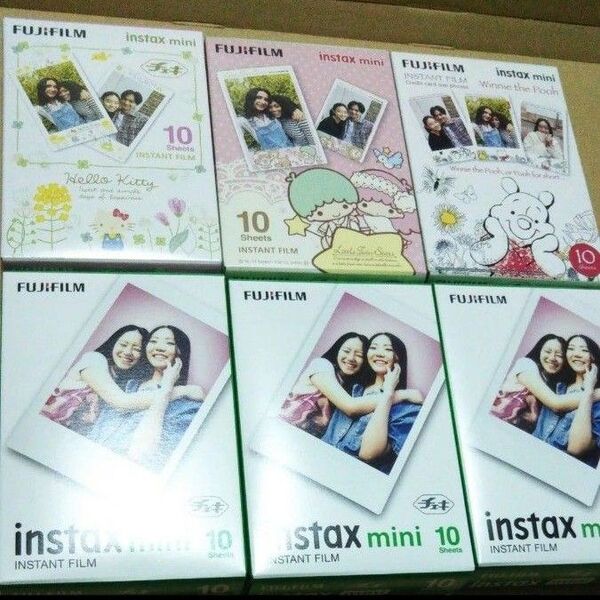 FUJIFILM instax mini インスタントフィルム 合計60枚 くまのプーさん キキララ ハローキティ 通常版