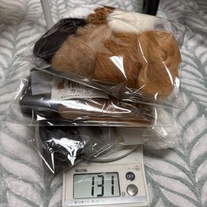 羊毛フェルト 植毛用 8色セット 植毛ストレート 植毛カールブラウン ホワイト ブラック 131g