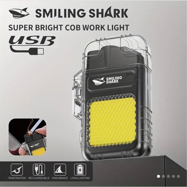 Smiling Shark USB充電式電子ライター兼LEDライト Type-Cソケット 防水